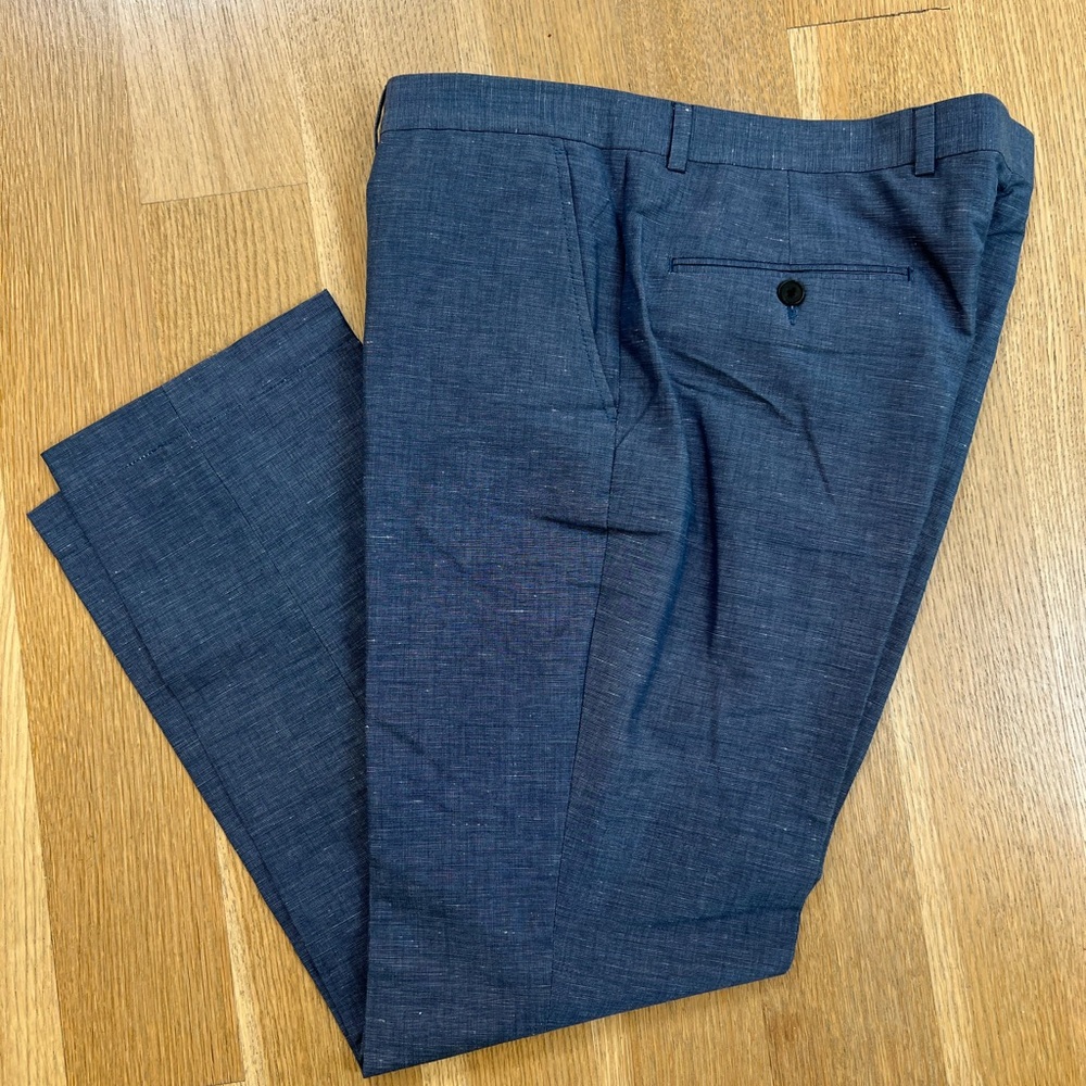 Ben Sherman Blue Dress Pants Tailored Wool Blend